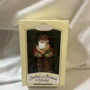 Hallmark Santas From Around the World Ornament USA 2004 African American Wreath
